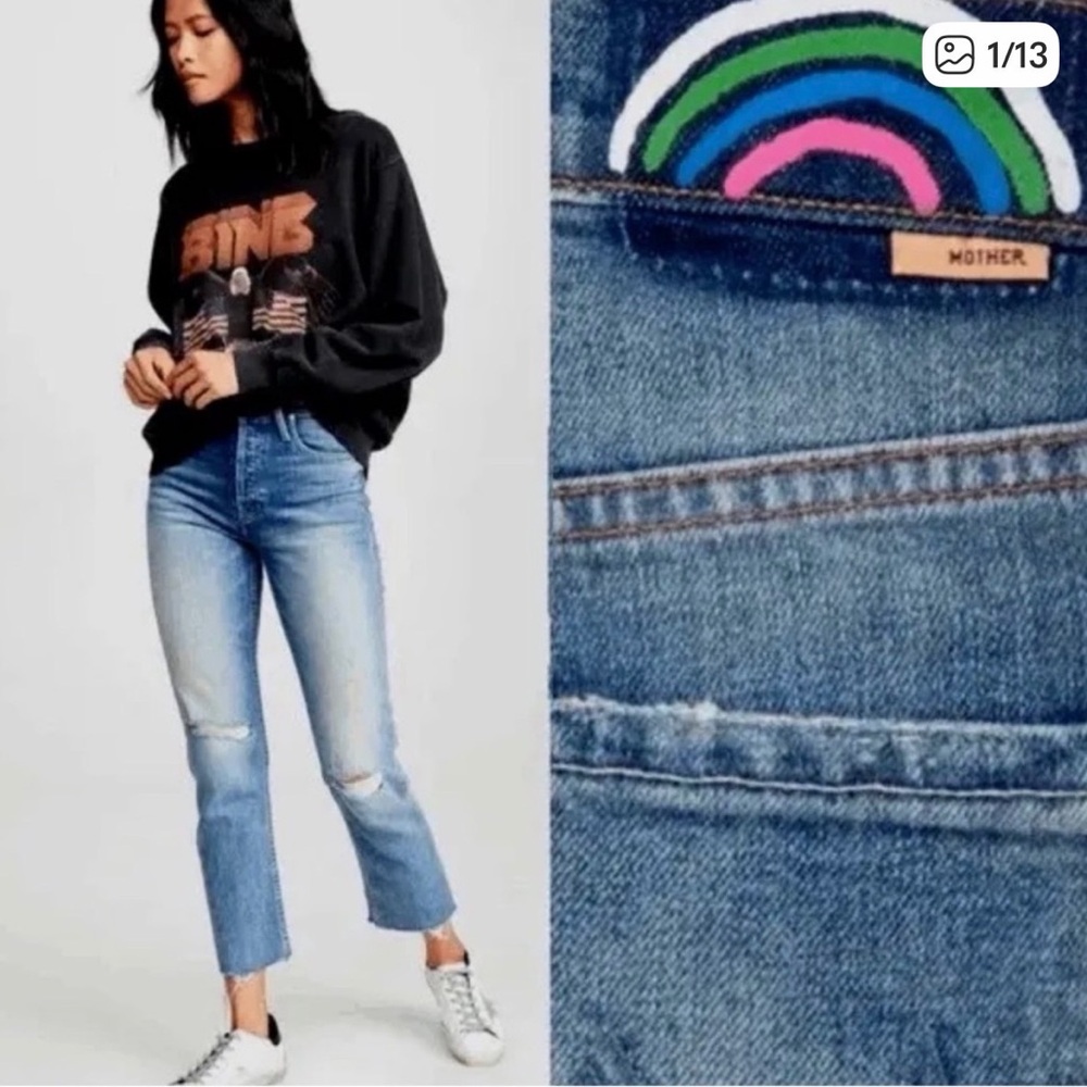 Mother Denim tomcat ankle fray